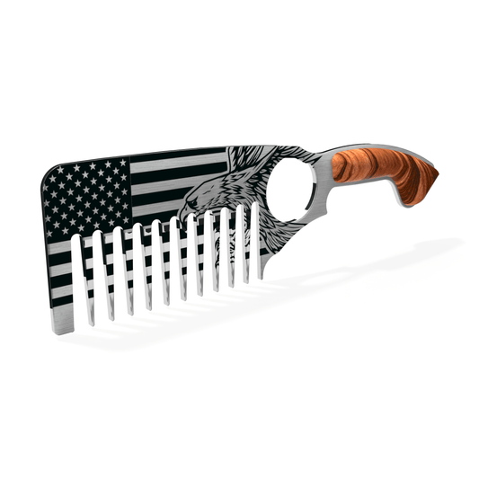 Perpetual Essence American-Made Stainless Steel Beard Comb - Strength & Style