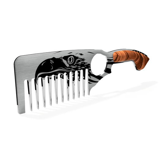 Perpetual Essence Eagle Beard Comb - Strength & Patriotism for Nature Lovers